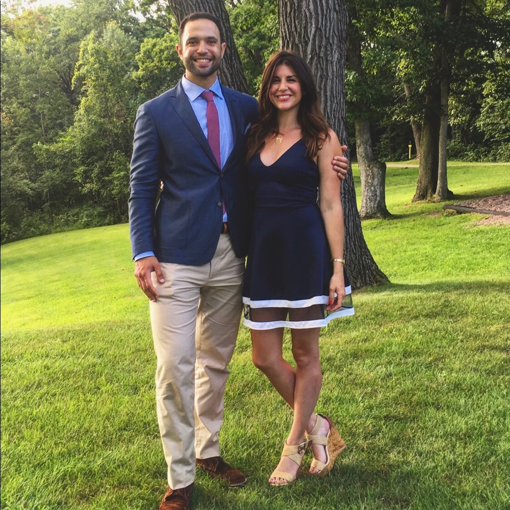 Navy blue neoprene dress